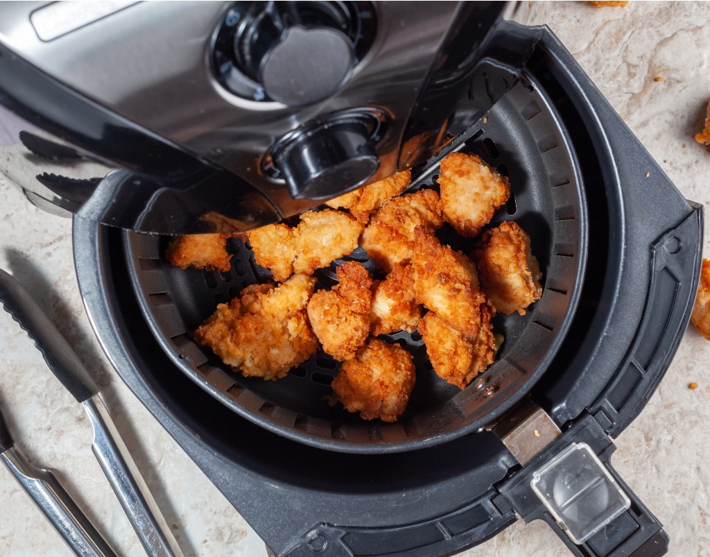 An airfryer on a kitchen counter top