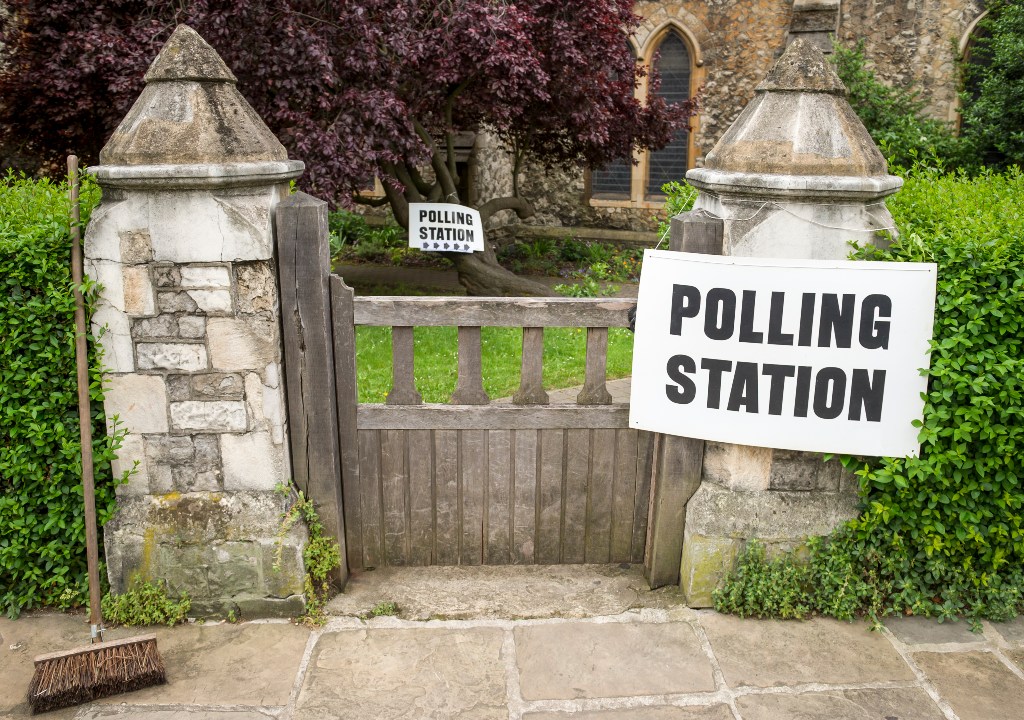 Local polling station at a Church